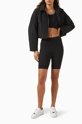 Logo Tape Sports Bra in Stretch Nylon
