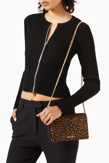 Medium Jet Set Crossbody Bag in Cheetah-print Calf-hair