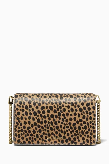 Medium Jet Set Crossbody Bag in Cheetah-print Calf-hair