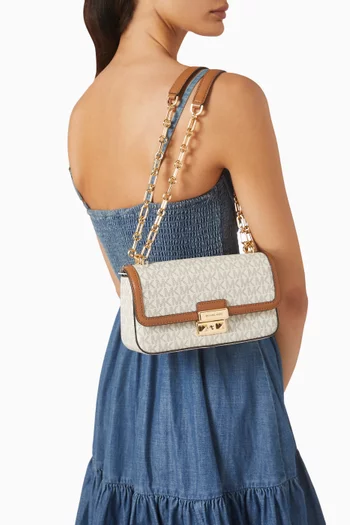 Small Tribeca Logo Shoulder Bag in Coated-canvas