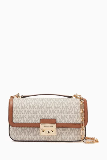 Small Tribeca Logo Shoulder Bag in Coated-canvas