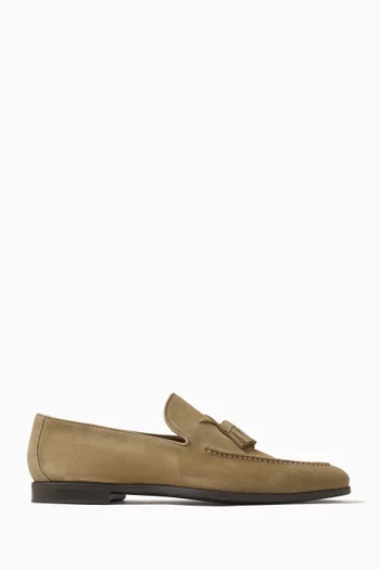 Aston Tassel Loafers in Suede