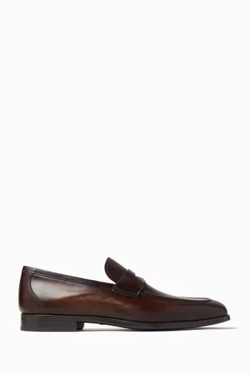 Hook Penny Loafers in Leather