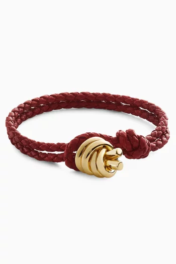 Knot Bracelet in Braided Leather