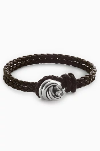 Knot Bracelet in Braided Leather