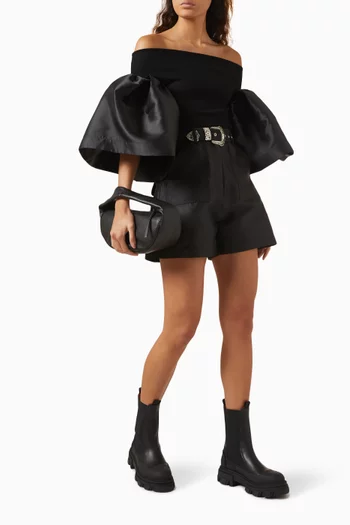 Belted Shorts in Mikado