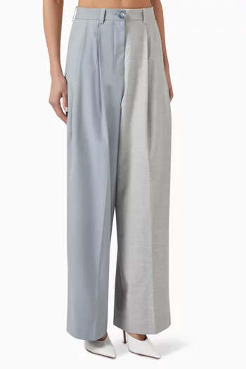 Zelda Wide-leg Pants in Poly Twill