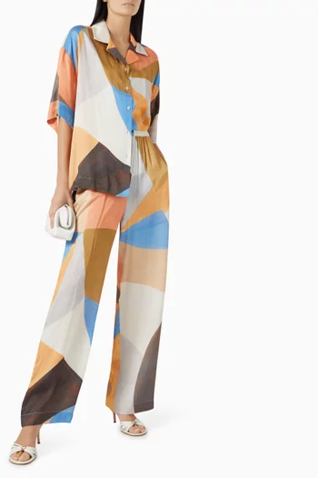 بنطال رافييل مزين بنقشة ستان