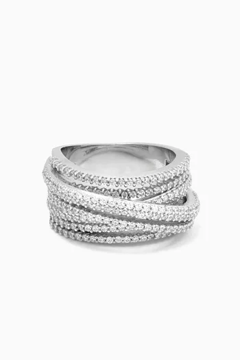 Multi Wrap Pavé Ring in 925 Sterling Silver