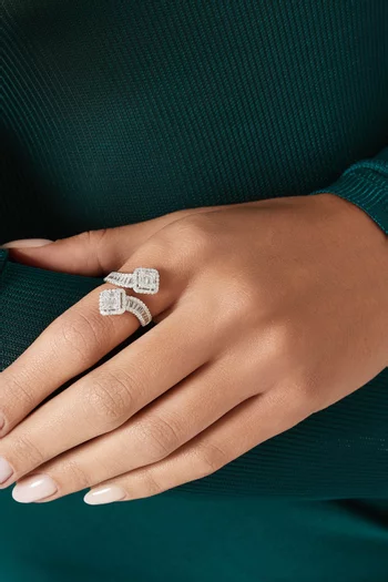 Baguette Pavé Ring in 925 Sterling Silver