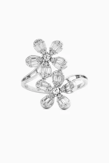 Double Five Leaf Ring in 925 Sterling Silver