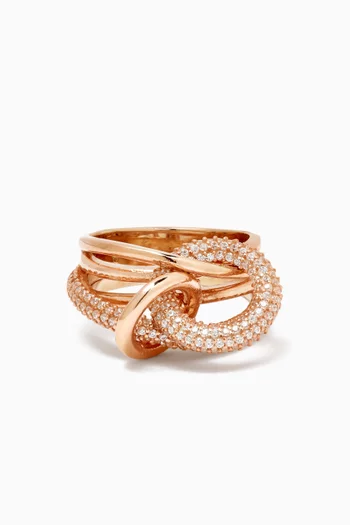 Multi-band Ring in Rose Gold-plated Sterling Silver