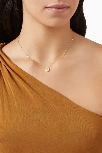 Tear-drop Crystal Necklace in Gold-plated Silver