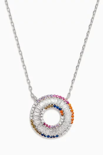Round Mix Necklace in 925 Sterling Silver