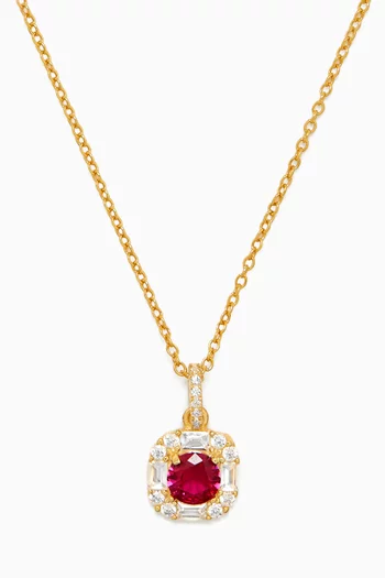 Ruby Pendant Necklace in Gold-plated Silver