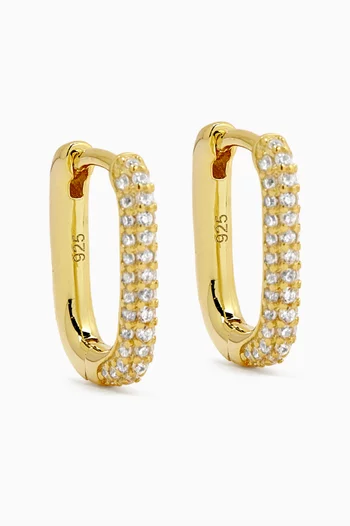 Oval Stone Earrings in 14kt Gold-plated Sterling Silver