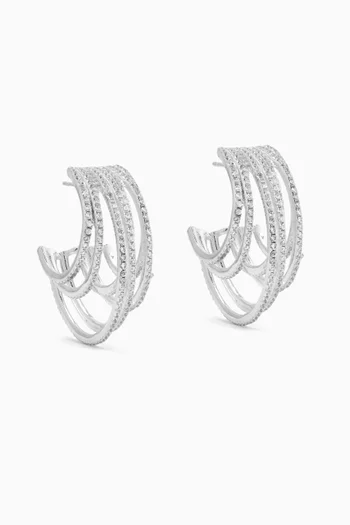 Row Stone Earrings in 925 Sterling Silver