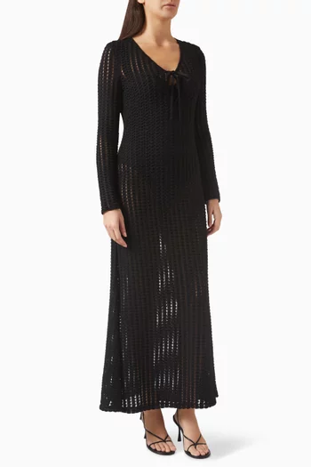 Elton Keyhole Maxi Dress in Stretch-knit