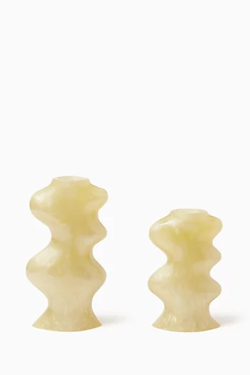 Lia Wavy Candle Holders, Set of 4