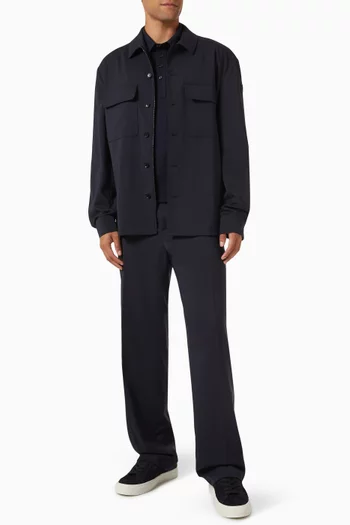 Long-sleeved Shirt in Wool Gabardine