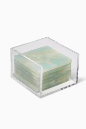 Birthstone Coasters in Resin, Set of 6