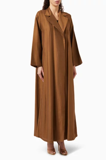 Notch-collar Abaya in Cotton