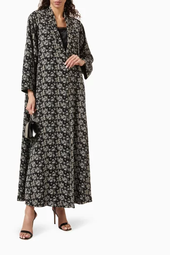 Floral-print Abaya in Chiffon