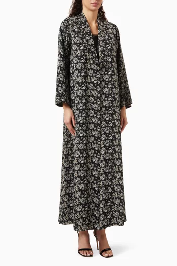 Floral-print Abaya in Chiffon