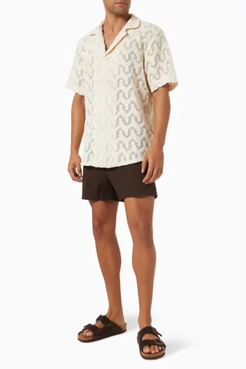 Calo Swim Shorts in Seersucker