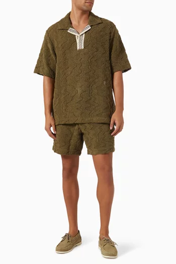 Palmer Crochet Shirt in Cotton Terry