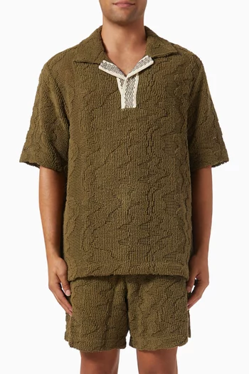 Palmer Crochet Shirt in Cotton Terry