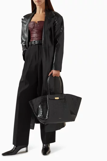 حقيبة يد نيويورك كبيرة جلد بنقشة جلد التمساح