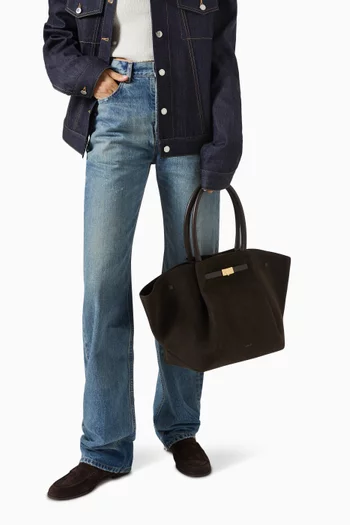 Large New York Tote Bag in Suede