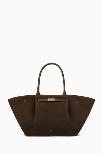 Large New York Tote Bag in Suede
