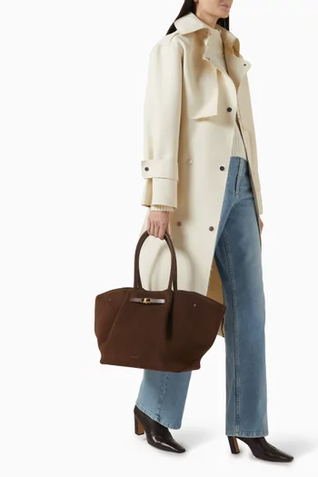 Large New York Tote Bag in Suede