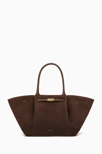 Large New York Tote Bag in Suede