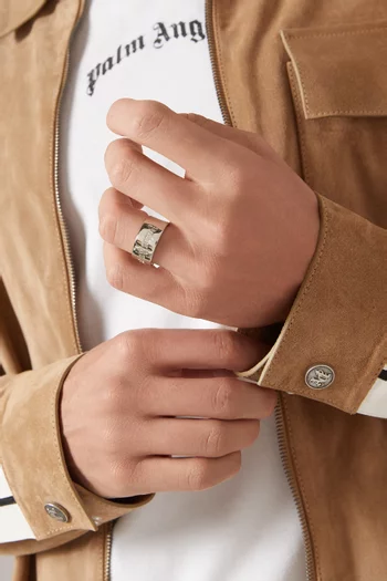 Classic Logo Band Ring in Brass
