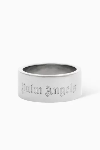 Classic Logo Band Ring in Brass