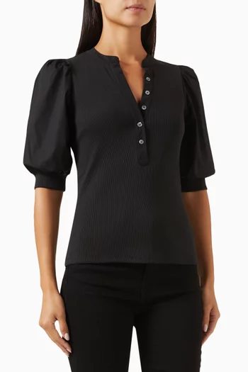 Coralee Puff Sleeve Top in Cotton