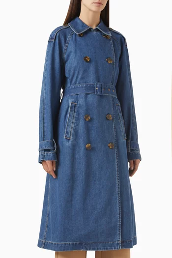 Zuma Trench Coat in Denim