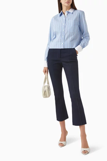 Maia Double-collar Shirt in Stretch Cotton