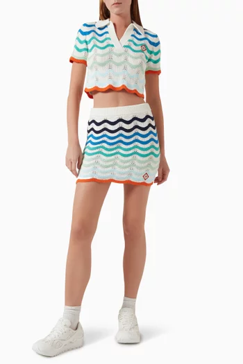 Gradient Wave Mini Skirt in Crochet