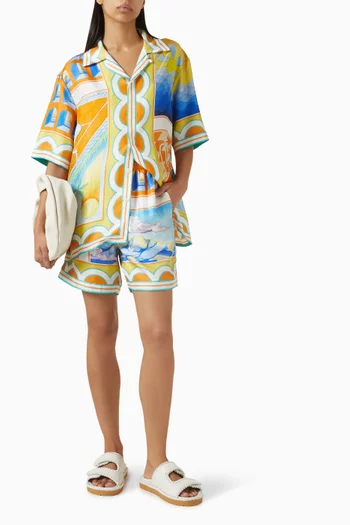 Surreal Pool Shorts in Silk