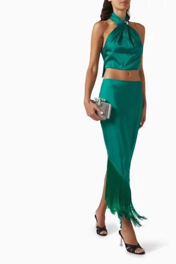 Amorino Fringe Maxi Skirt