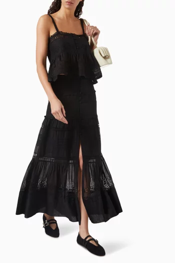 Dusta Midi Skirt in Cotton-voile