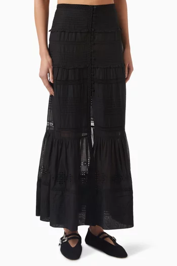 Dusta Midi Skirt in Cotton-voile