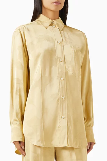 Pyjama Shirt in Floral Jacquard