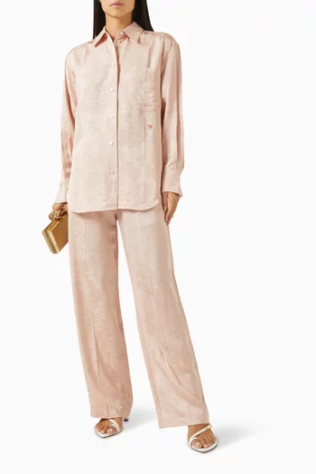Pyjama Shirt in Floral Jacquard