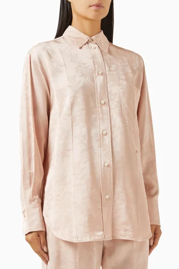 Pyjama Shirt in Floral Jacquard