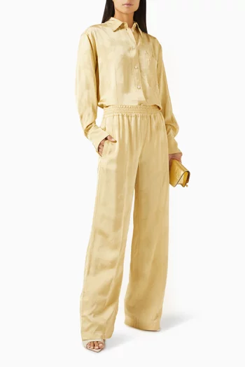 Pyjama Pants in Floral Jacquard
